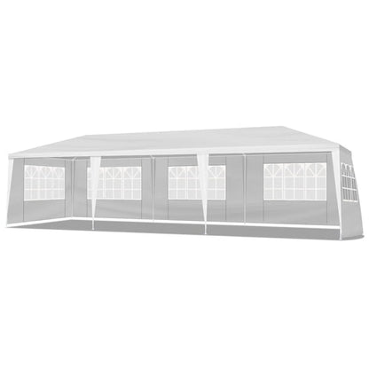 10'x30' Outdoor Party Tent with 8 Removable Sidewalls, Waterproof Canopy Patio Wedding Gazebo, White,white