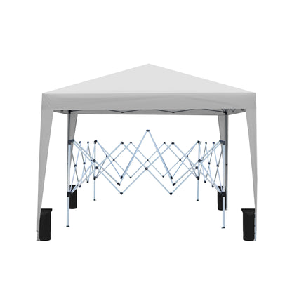 IVV 10x10FT Pop Up Canopy Tent, Outdoor Instant Slant Legs Gazebo Shelter with Carrying Bag, Portable for Patio Deck Garden and Beach - Blue