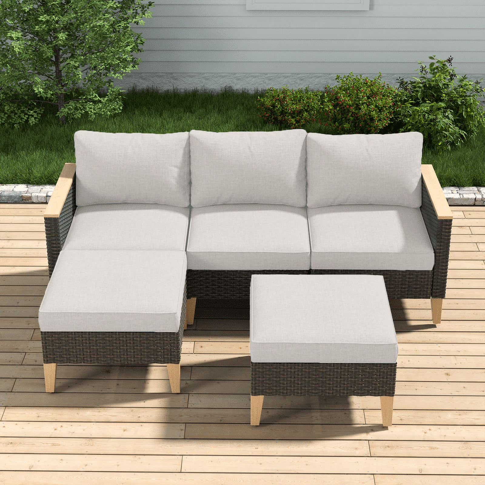 POCASSY 92.71" Wide Outdoor Reversible Patio Sectional with Cushions