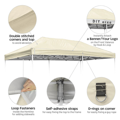 InstaHibit 10x20Ft Replacement Pop up Canopy Top Sunshade Cover Outdoor Patio