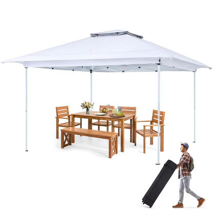 AVAWING 12x12 ft Outdoor Pop-up Canopy Party Tent Easy Setup Patio Wedding Tent, Khaki