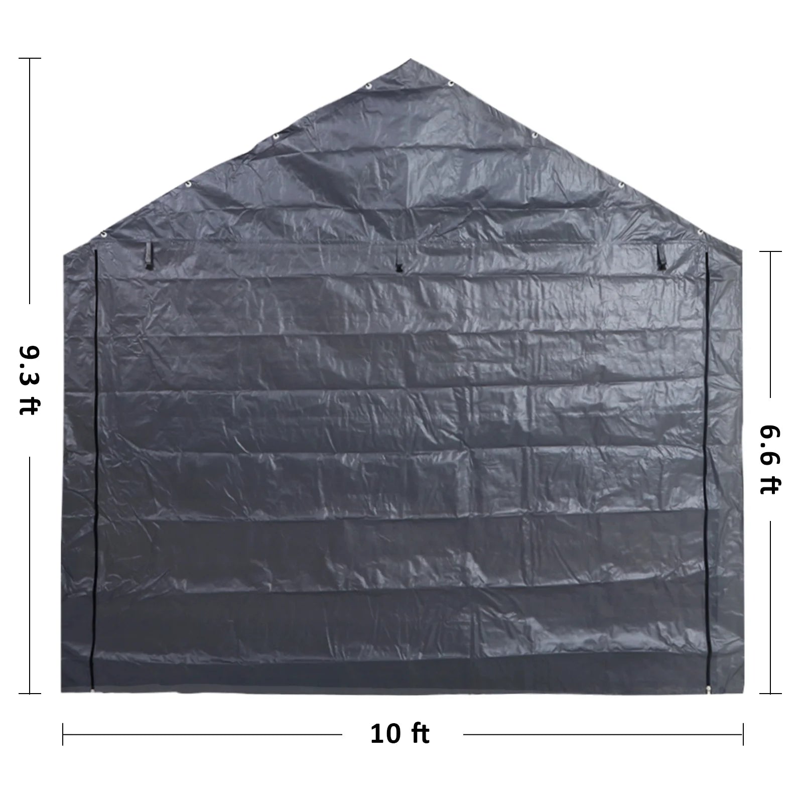 Abba Patio 10x20 ft Weather Carport Sidewall Tarp Replacement, Dark Grey- Top& Frame Not Included