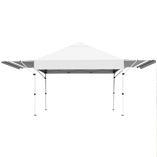 Patiojoy 10x17ft Pop up Canopy 3 Height Adjustment Folding Tent with Roller Bag White