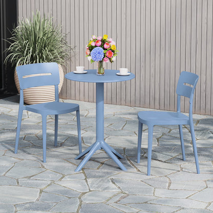 WestinTrends Playa 3-Piece Outdoor Resin Patio Bistro Set with Stackable Patio Dining Chairs, Black