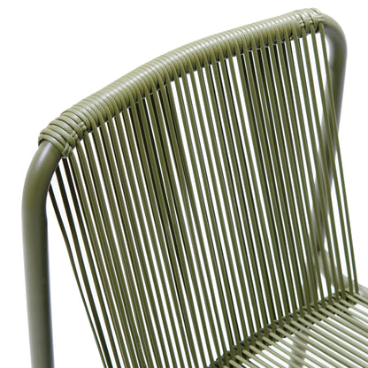 Christopher Knight Home Modern Rattan Patio Dining Chairs, Metal Frame, Green, Set of 2