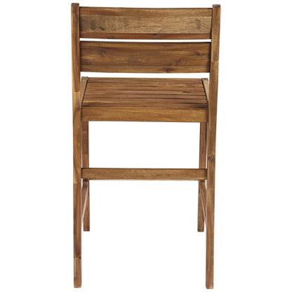 Teal Island Designs Wood Outdoor Bar Stools 24" Set of 2 High Farmhouse Rustic with Ladder Backrest Footrest for Kitchen Counter Island Patio Garden