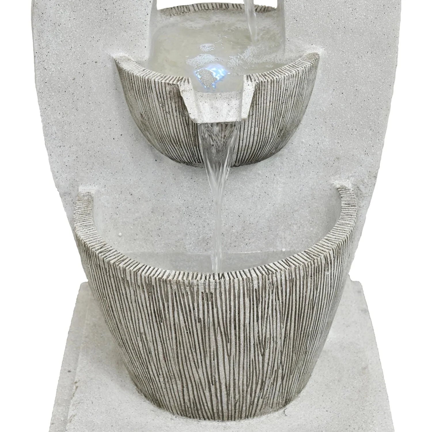 Hanover 32.5-In. Contemporary Basin Indoor or Outdoor Garden Fountain with LED Lights for Patio, Deck, Porch, HAN033FNTN-01