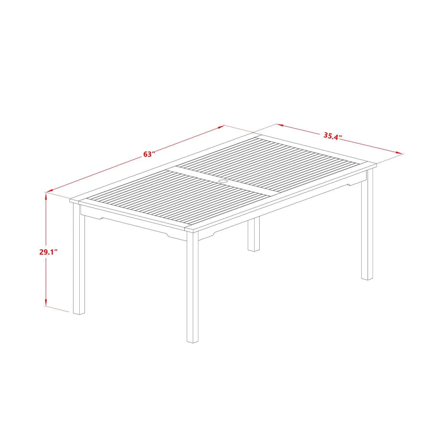 East West Furniture Wooden Patio Set Natural Oil, CMBS5CANA