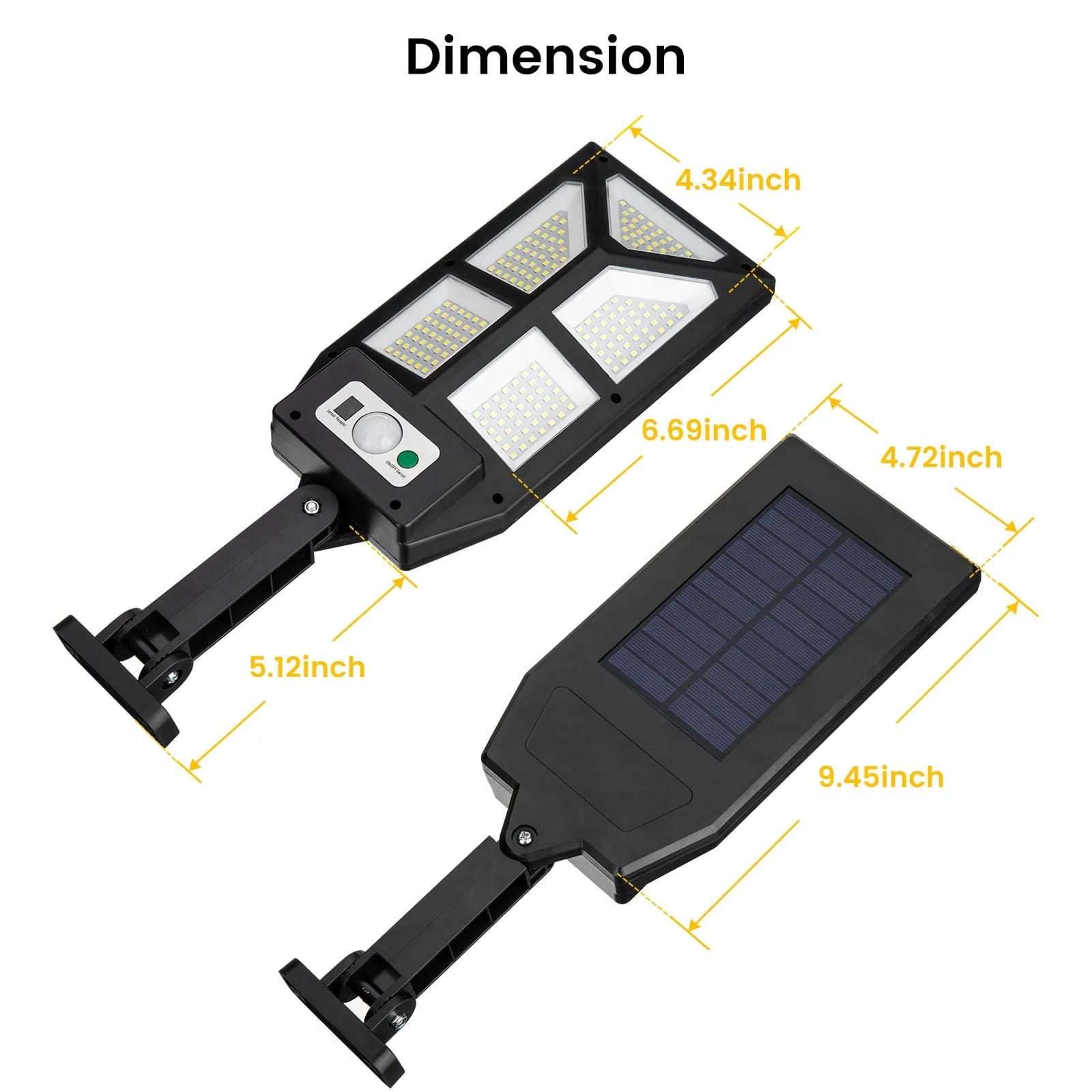 Thorfire 4 Pack Solar Street Light 196LED 800LM Motion Sensor Flood Light Waterproof 3 Lighting Modes for Outdoor Garden Yard Garage Patio