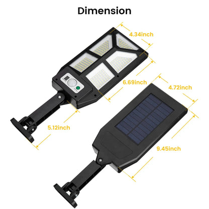 Thorfire 4 Pack Solar Street Light 196LED 800LM Motion Sensor Flood Light Waterproof 3 Lighting Modes for Outdoor Garden Yard Garage Patio
