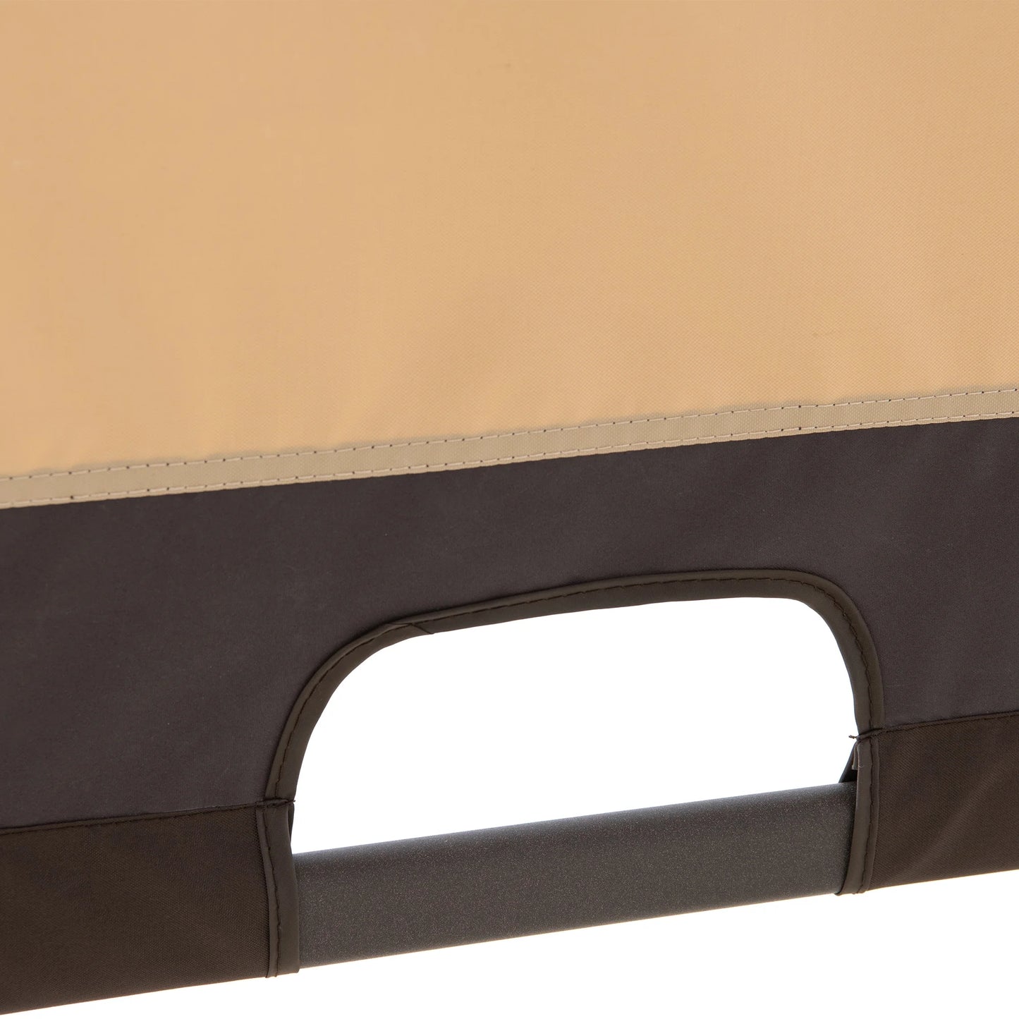 Sunjoy Lindt 9.5 x 11 ft. Outdoor Steel Arched Pergola with Adjustable Canopy for Patio, Backyard, and Garden, Tan & Brown