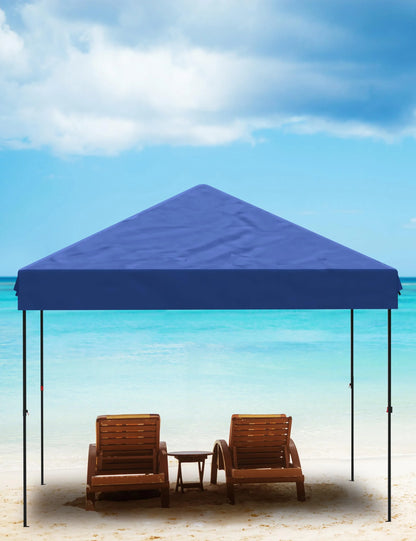 DSstyles 10x10 Ft Pop Up Canopy Tent Easy One Person Set-up, Instant Portable Shelter with 4 Stakes, 4 Ropes, 4 Sandbags for Patio, Outdoor Activities