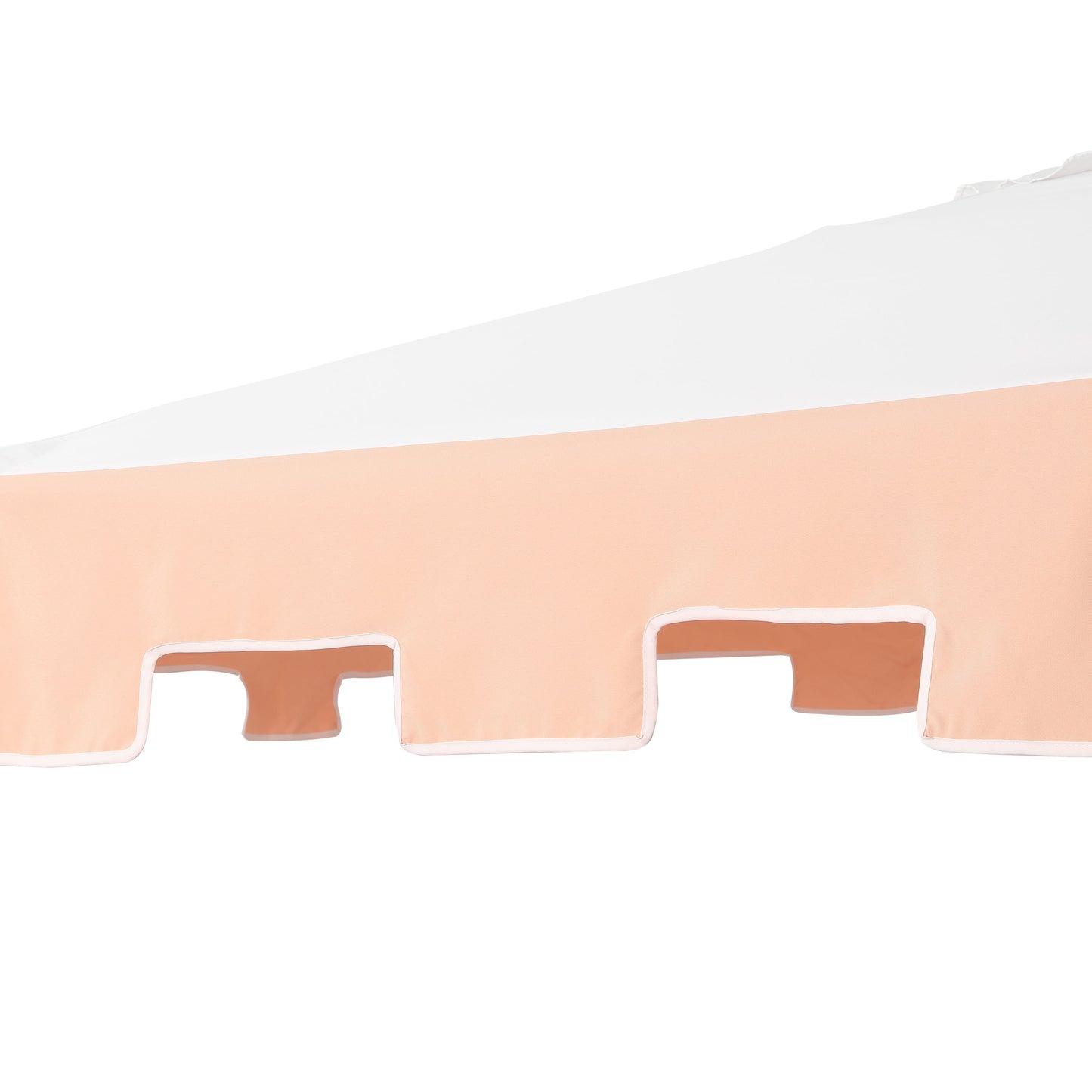 JONATHAN Y Baiona 9 ft. Market Patio Umbrella, Classic Mid-Century with UV Protection, Auto-Tilt, Crank and Wind Vent, White/Coral Pink