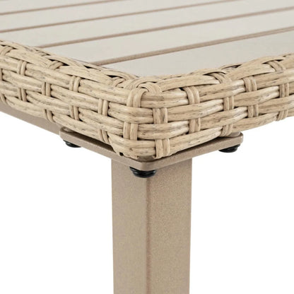 GVN Backyard Coffee Tables,Outdoor Patio Bar Table Heavy Duty Rectangle Metal Frame-Brown