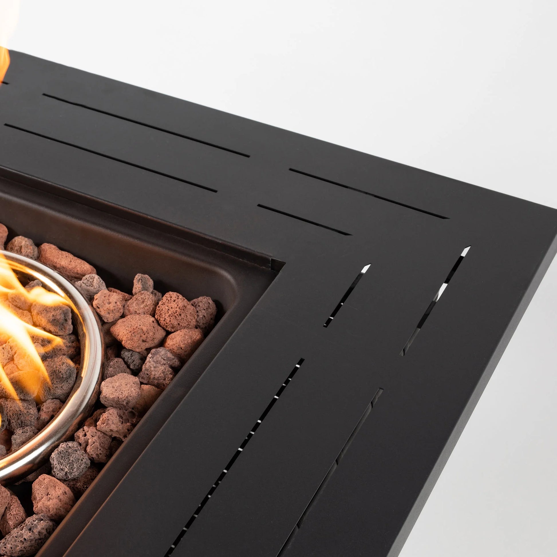 27 inch Gas Fire Pit Table, SYNGAR 2-in-1 40,000 BTU Propane Gas Fire Pit Table, Outdoor Table with Fire Pit, Propane Fire Pit with Lava Stones and Lid, for Patio, Yard, Garden, D7582