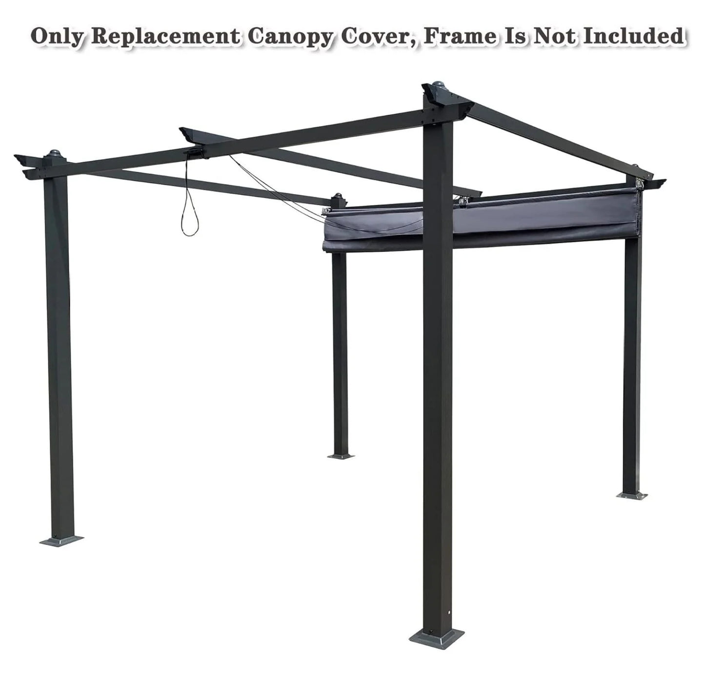 Pergola Replacement Canopy Top Cover - 10x10 Ft Patio Gazebo Shade Cover (Gray) - Weather Resistant Polyester Canopy Only, Metal Frame Not Included
