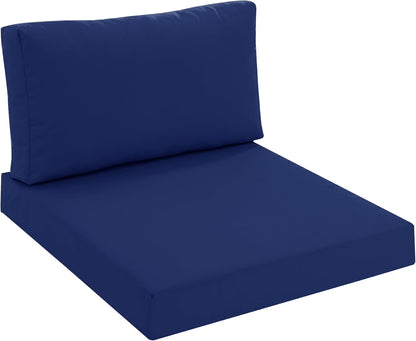 Outdoor Chair Cushions for Patio Furniture with Waterproof Detachable Cover, Deep Seat Couch Cushion Replacement and Backrest Pillow Set for Sectional Sofa, 25.6 x 25.6 Inch, Red