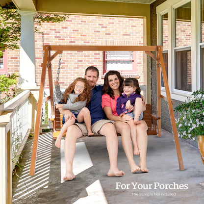 VINGLI Heavy Duty Patio Porch Swing Stand Support 660 LBS A-Frame Design, Solid Fir Wood, 5FT Brown