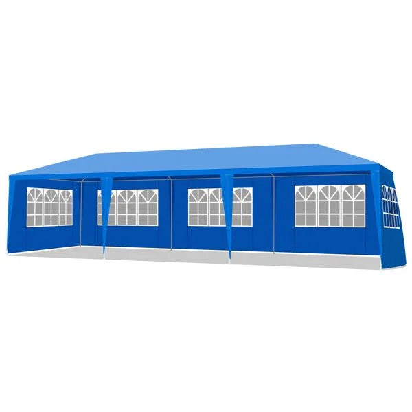 10'x30' Blue Outdoor Party Tent with 8 Removable Sidewalls - Waterproof Canopy Sturdy Frame Patio Wedding Gazebo for Outdoor Events Gatherings Backyard Celebrations