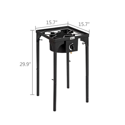 Outdoor Camp Stove High Pressure Propane Gas Cooker Portable Cast Iron Patio Cooking Single Burner