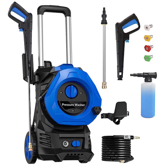 Electric Pressure Washer 4800PSIMax 2.9GPM Pressure Washer with 25 Ft Hose, 16.4 Ft Power Cord, Soap Tank Car Wash Machine Blue Ideal Cleaning for pool, Car, Patio