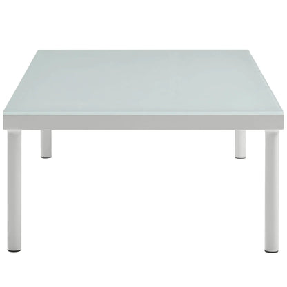 Modway Harmony Outdoor Patio Aluminum Coffee Table in White