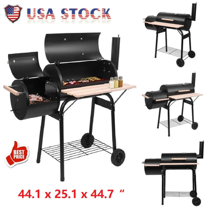 ON SALE!Goorabbit Charcoal Grill,Outdoor Cooking Grill,Outdoor BBQ Grill 24.4" L x 29.6" H Charcoal Barbecue Pit Patio Backyard Meat Cooker Smoker,Black