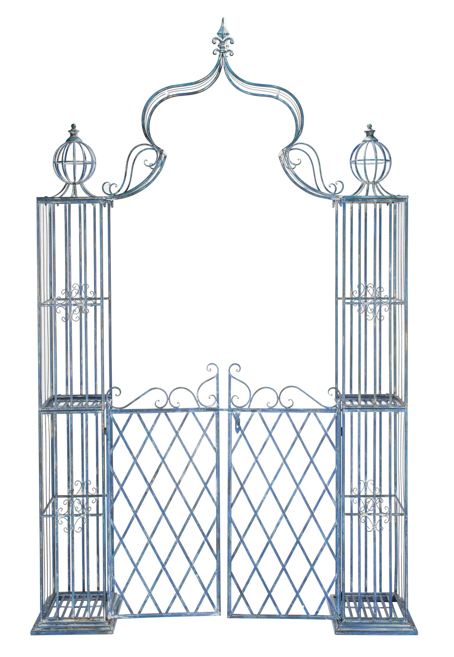 SAFAVIEH Beatrix Outdoor Patio Arbor with Door, Antique Blue