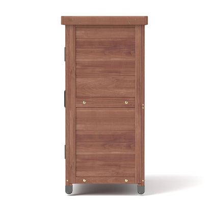 Funnil Outdoor Wooden Storage Cabinet & Potting Bench Table, Weather-Resistant Wooden Patio Furniture, Garden Workstation
