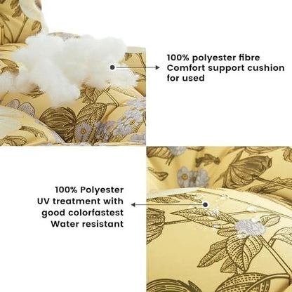 Seat/Back Outdoor Chair Cushion,Set of 4 Patio Chair Cushion with Tie,Tufted Replacement for Patio Furniture,40x20x4 Inches,4 Count,Floral