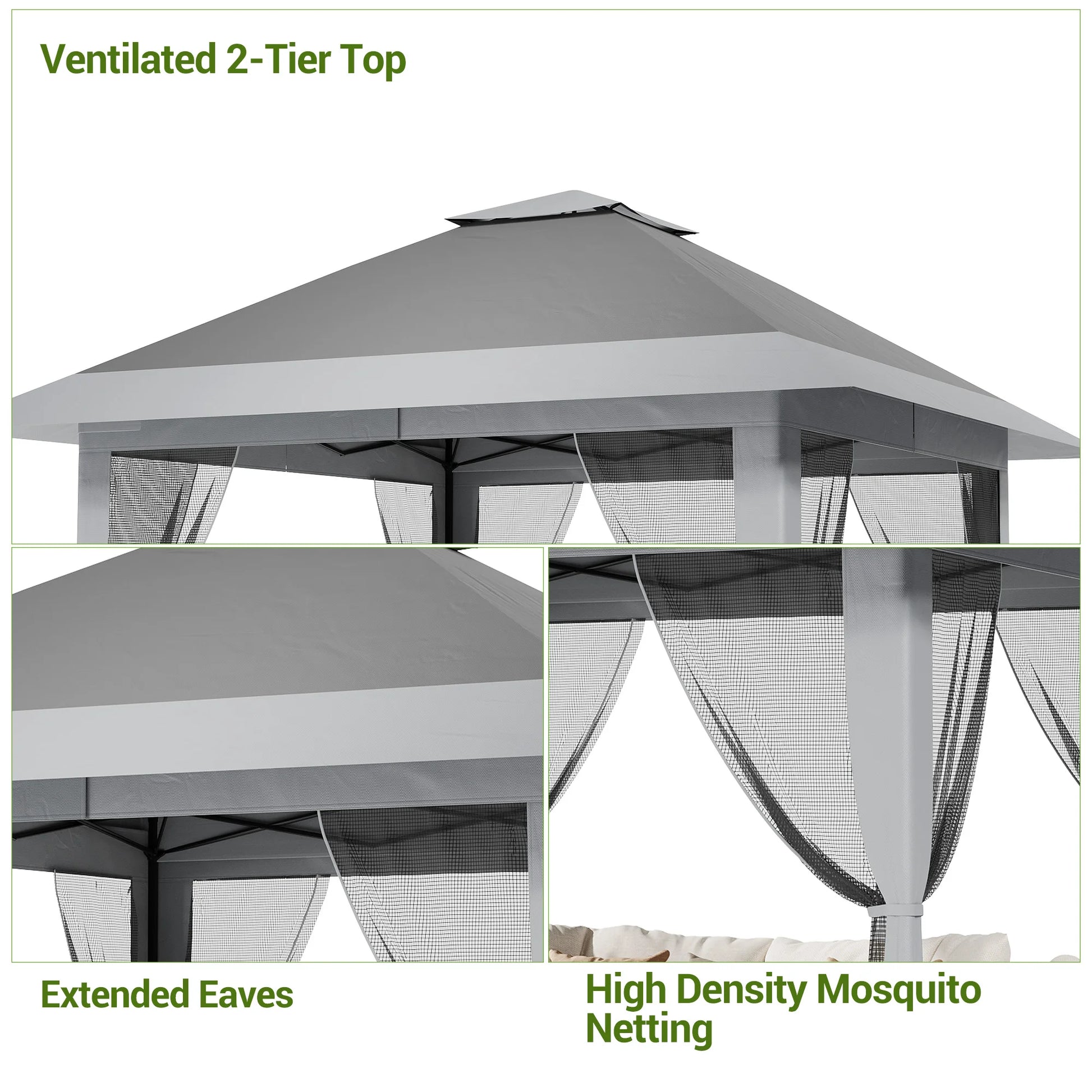 13 X 13 Pop Up Gazebo with Mosquito Netting,Outdoor Patio Gazebo,Outdoor Canopy Tent with Mosquito Netting,Backyard Tent,Olive Green + Hemp Grey