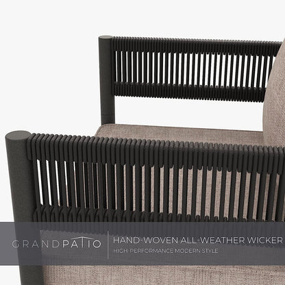 Grand Patio 5-Piece Outdoor Wicker Conversation Set, Beige