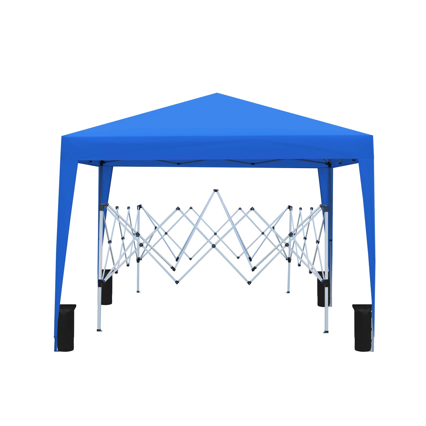 IVV 10x10FT Pop Up Canopy Tent, Outdoor Instant Slant Legs Gazebo Shelter with Carrying Bag, Portable for Patio Deck Garden and Beach - Blue