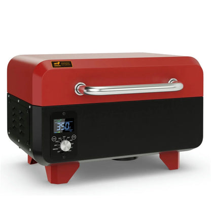 Aimee Lii Outdoor Portable Tabletop Pellet Grill and Smoker with Digital Control System for BBQ, BBQ Grill for Outdoor Cooking Kitchen, Garden and Patio Backyard Barbecue-Red