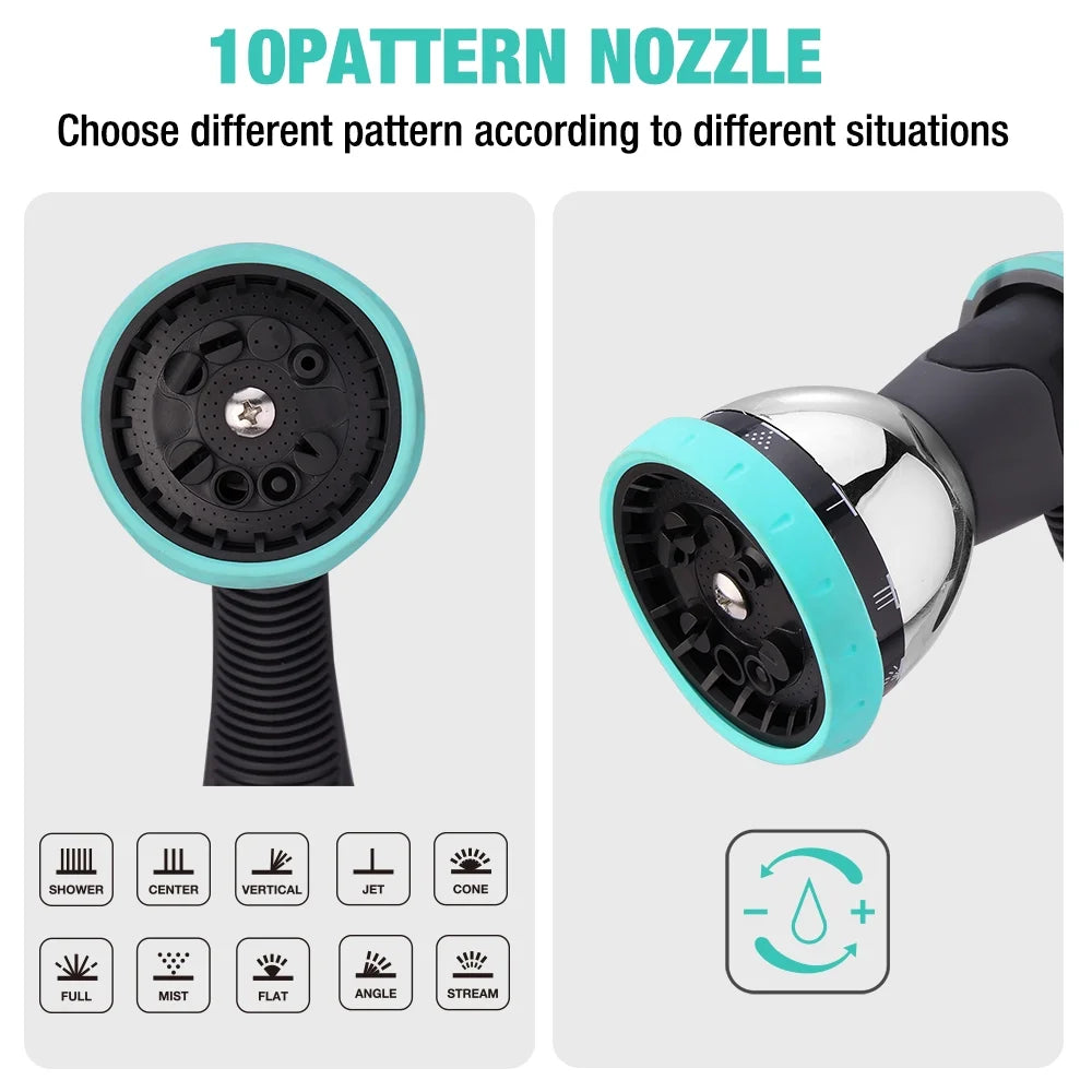 HAUSHOF 1/2" x 100 ft Retractable Garden Hose Reel with Automatic Rewind, 10-Pattern Spray Nozzle, Durable High-Pressure Hose, and 180° Swivel Bracket - Perfect for Watering Gardens, Cleaning Patios