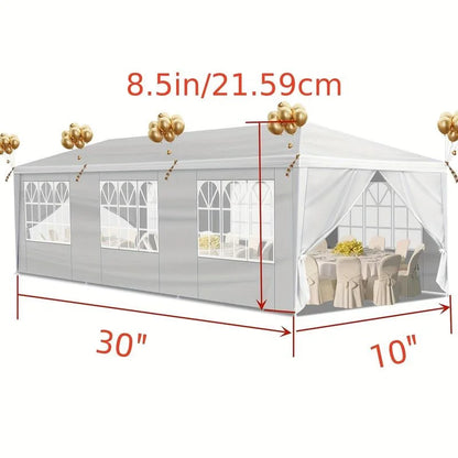 Waterproof 10'x30' Outdoor Party Tent Canopy | with 8 Removable Sidewalls for Patio, Wedding, Or Gazebo,Includes Accessories Portable Garage Storage Double Roof Curtains Double-Sided Umbrella