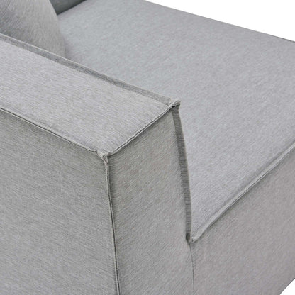 Modway Saybrook Outdoor Patio Upholstered 7-Piece Sectional Sofa in Gray