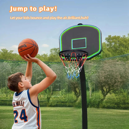 Trampoline for Kids and Adults, Segmart 10Ft Trampoline with Basketball Hoop, Outdoor Trampoline with Safety Enclosure Net and LED Lights, Recreational Trampoline for Backyard Patio