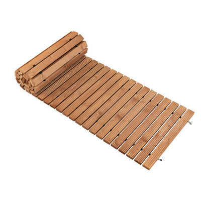 Yardi Yard 8 Feet Roll-out Weather-Resistant Patio Hardwood Pathway, 22 Inch Wide High-Grade Fir Wood Garden Pathway, Hardwood Pathway for Outdoor as Porch, Yard, Light Brown