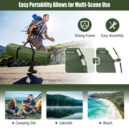 Patiojoy 1-Person Folding Camping Tent Cot Portable Pop-Up Tent w/Sleeping Bag & Air Mattress for Outdoor