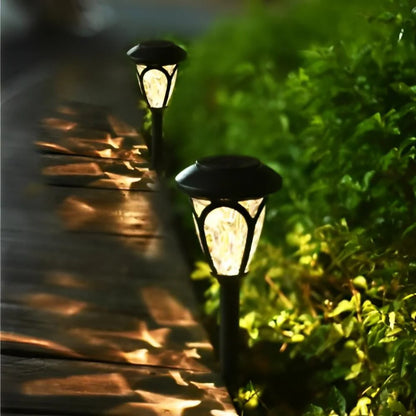 Maraawa 12 Packs Solar Pathway LED Lights 12 Hrs Landscape Waterproof Sun Powered Garden Lighting for Yard Patio Walkway Outdoor - Warm White