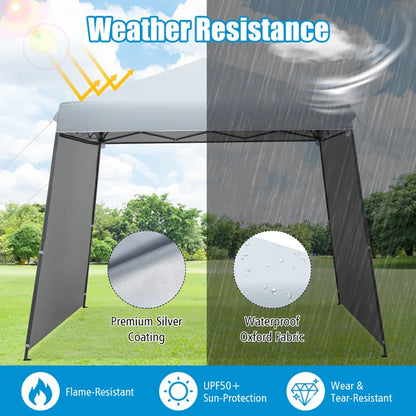GVN Patio 10x10FT Instant Pop-up Canopy Folding Tent with Sidewalls and Awnings Outdoor-Gray, Full Waterproof Outdoor Party Event Tents for Outside Party Waterproof Tent BBQ Shelter