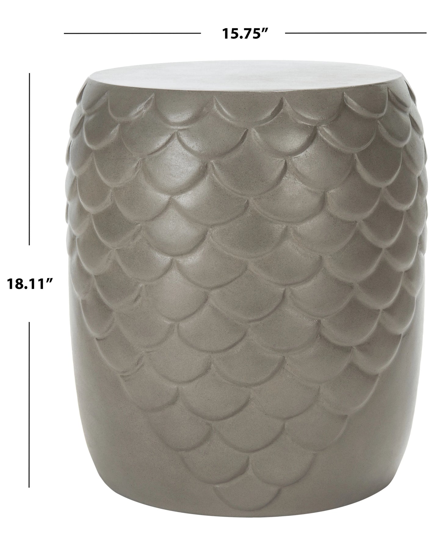 SAFAVIEH Julyvia Outdoor Patio Concrete Accent Stool, Dark Grey