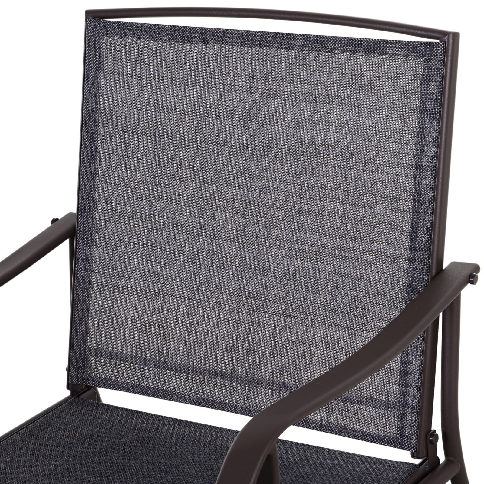 Outsunny Set of 3 Rocking Glider Chair w/Table Mesh Patio Outdoor Furniture, Gray