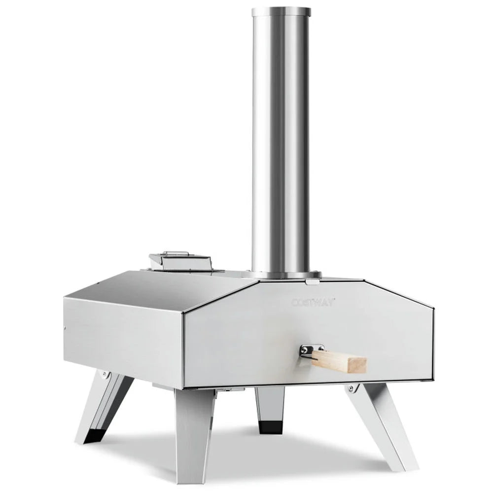 Topcobe Portable Stainless Steel Outdoor Pizza Oven with 12 Inch Pizza Stone, Cooking Space for Backyard, Patio and Parties