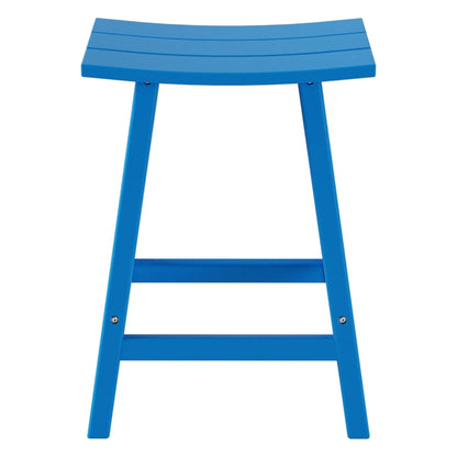GARDEN 24" Inches Adirondack Plastic Outdoor Bar Stools for Patio, Pacific Blue