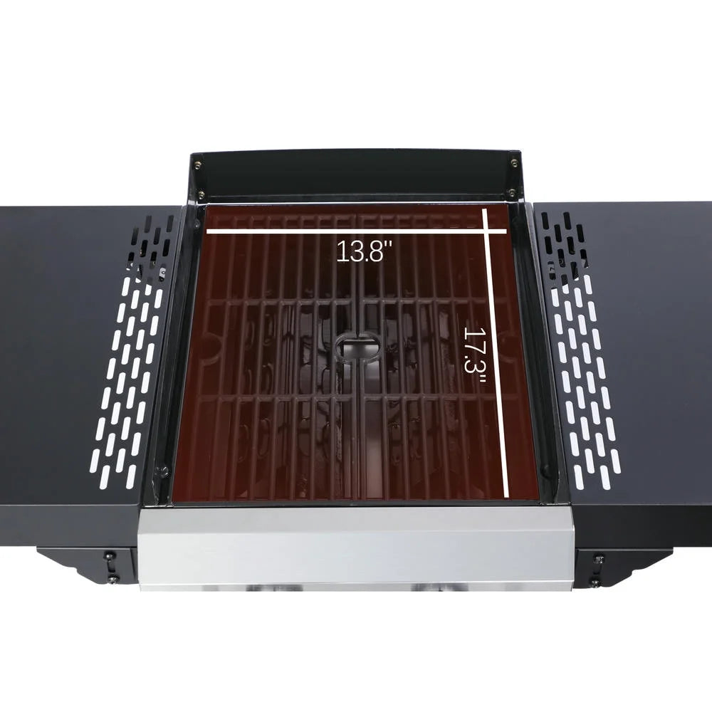 GVN Garden Grill, Patio Backyard Barbecue Grill,2-Burner Propane Gas BBQ Grill, Pizza Box, 24600BTU Output With Wire Enamel Cooking Grids