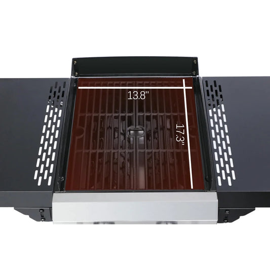GVN Garden Grill, Patio Backyard Barbecue Grill,2-Burner Propane Gas BBQ Grill, Pizza Box, 24600BTU Output With Wire Enamel Cooking Grids