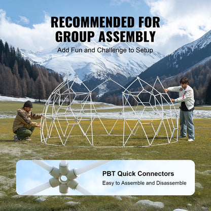 KFFKFF Outdoor Dome Shelter, 9.5 FT Clear PVC Garden Tent, Waterproof Geodesic Dome Tent with Window for Patio, Backyard Dining, and Parties
