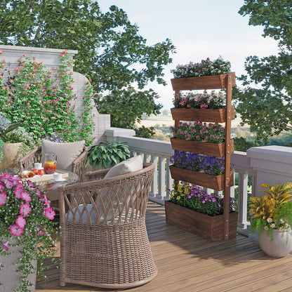 Wilk 33.7? x 17.7? x 46? Raised Garden Bed, 3 Tier Vertical Elevated Wood Planter Box Stand for Backyard, Patio, Balcony